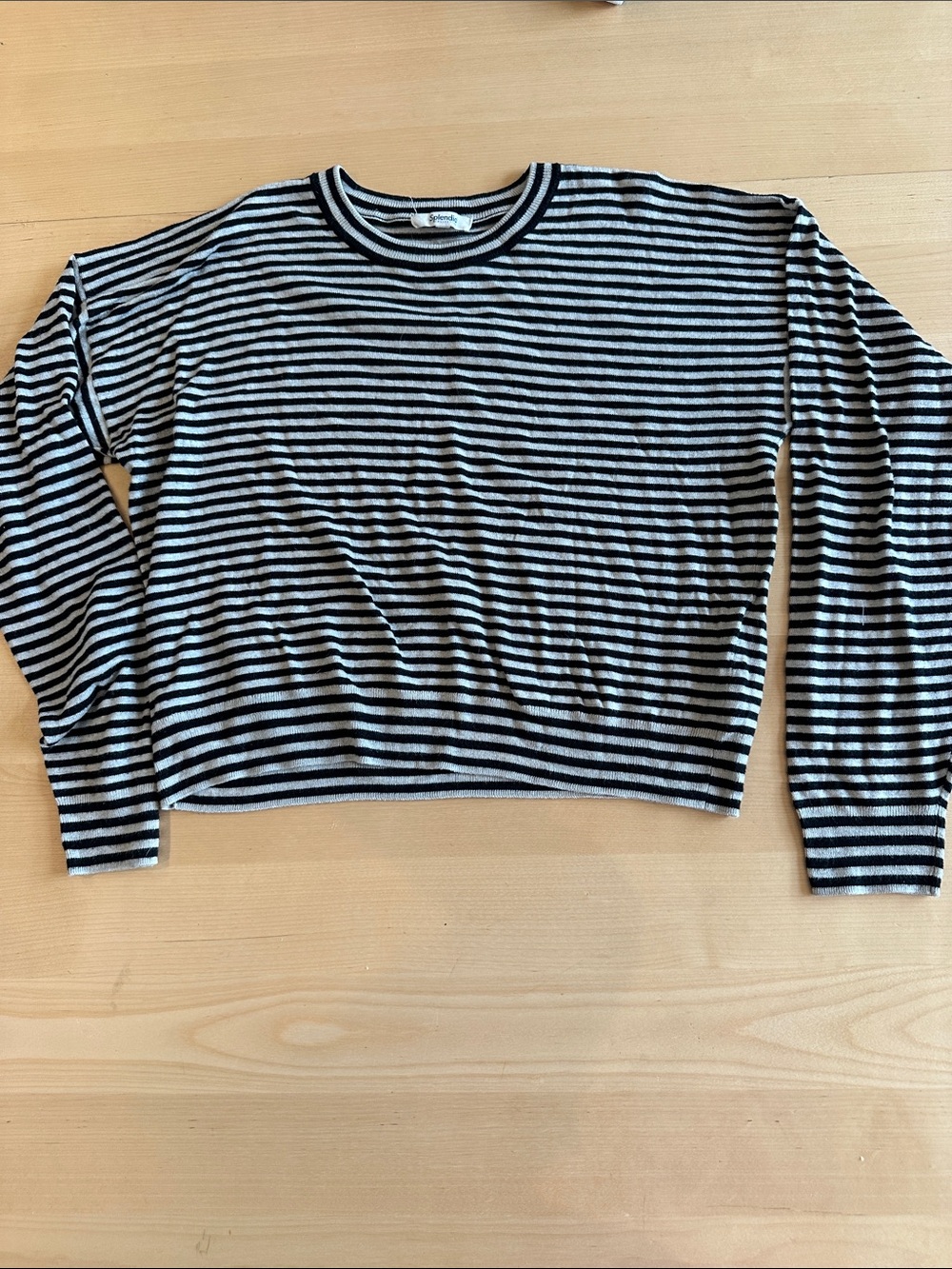 Splendid Black and White Striped Knit Top